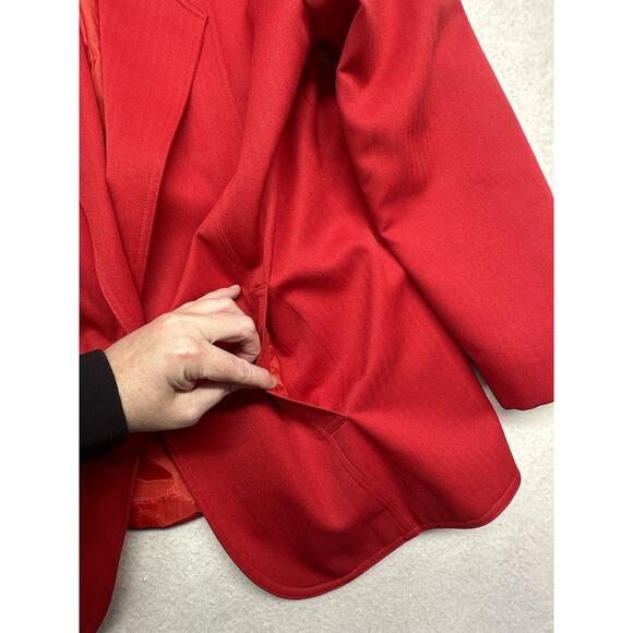 Vintage DaRue California Red Blazer Size Womens 12 Long Sleeves Work - Picture 8 of 11